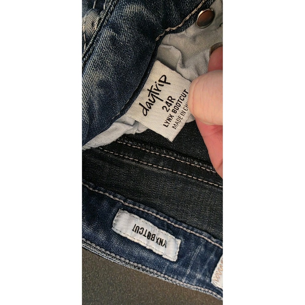 Daytrip Jean Women 24x30 Lynx Bootcut Low Rise Stretch Blue Pocket Flare Y2K EUC - Picture 4 of 7